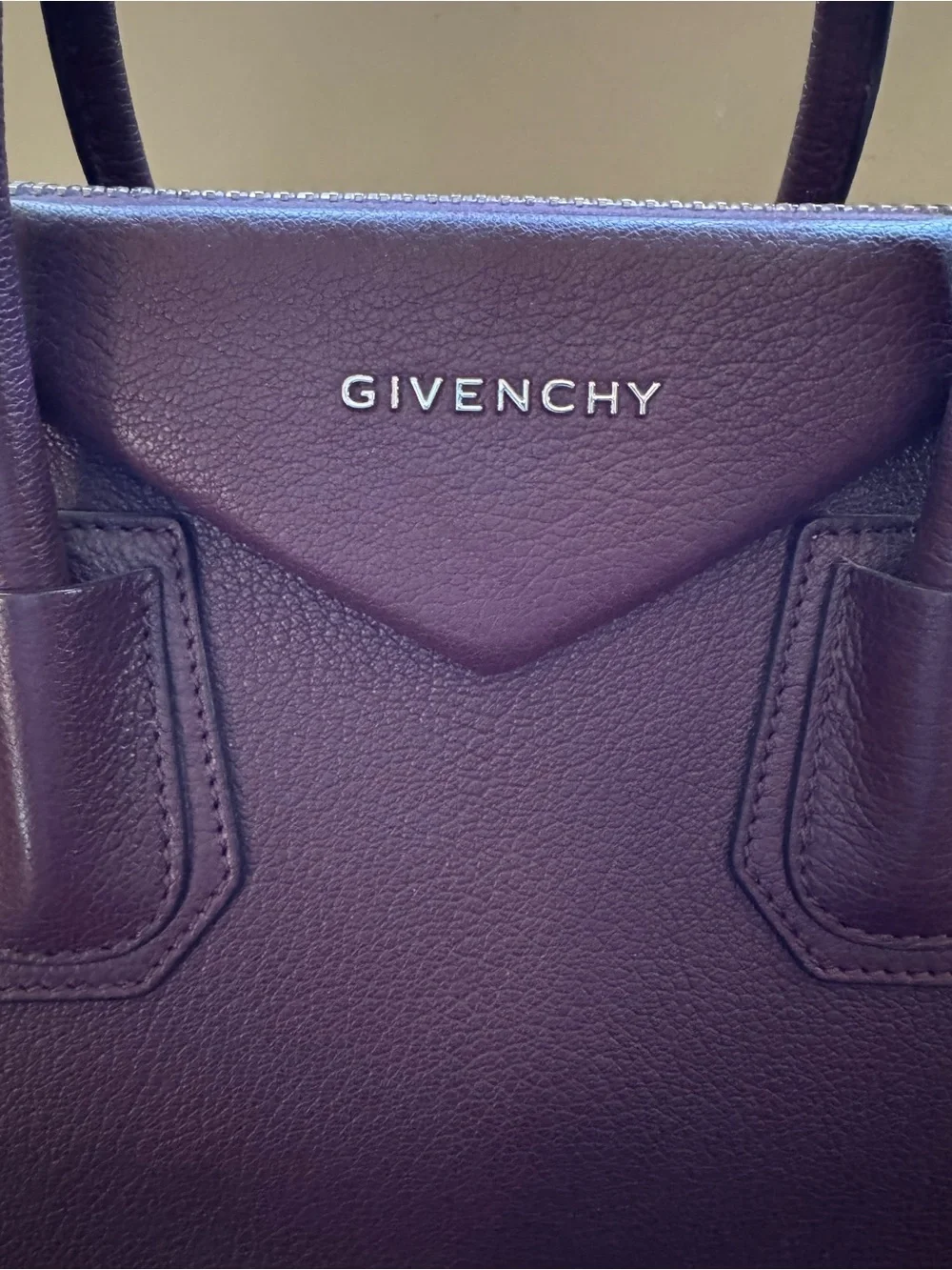 Givenchy Medium Antigona Bag in Oxblood Grained Leather
